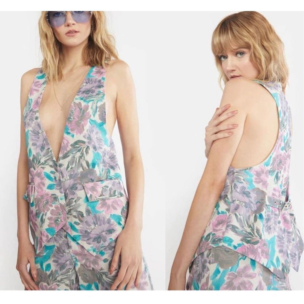 For Love & Lemons Tamara Vest Floral NWT Size Small